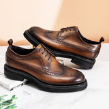 Business Casual Formal Wear Wear-resistant Leather Shoes - Dazpy