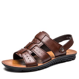 Household slippers Men's slippers breathable leather sandals - Dazpy