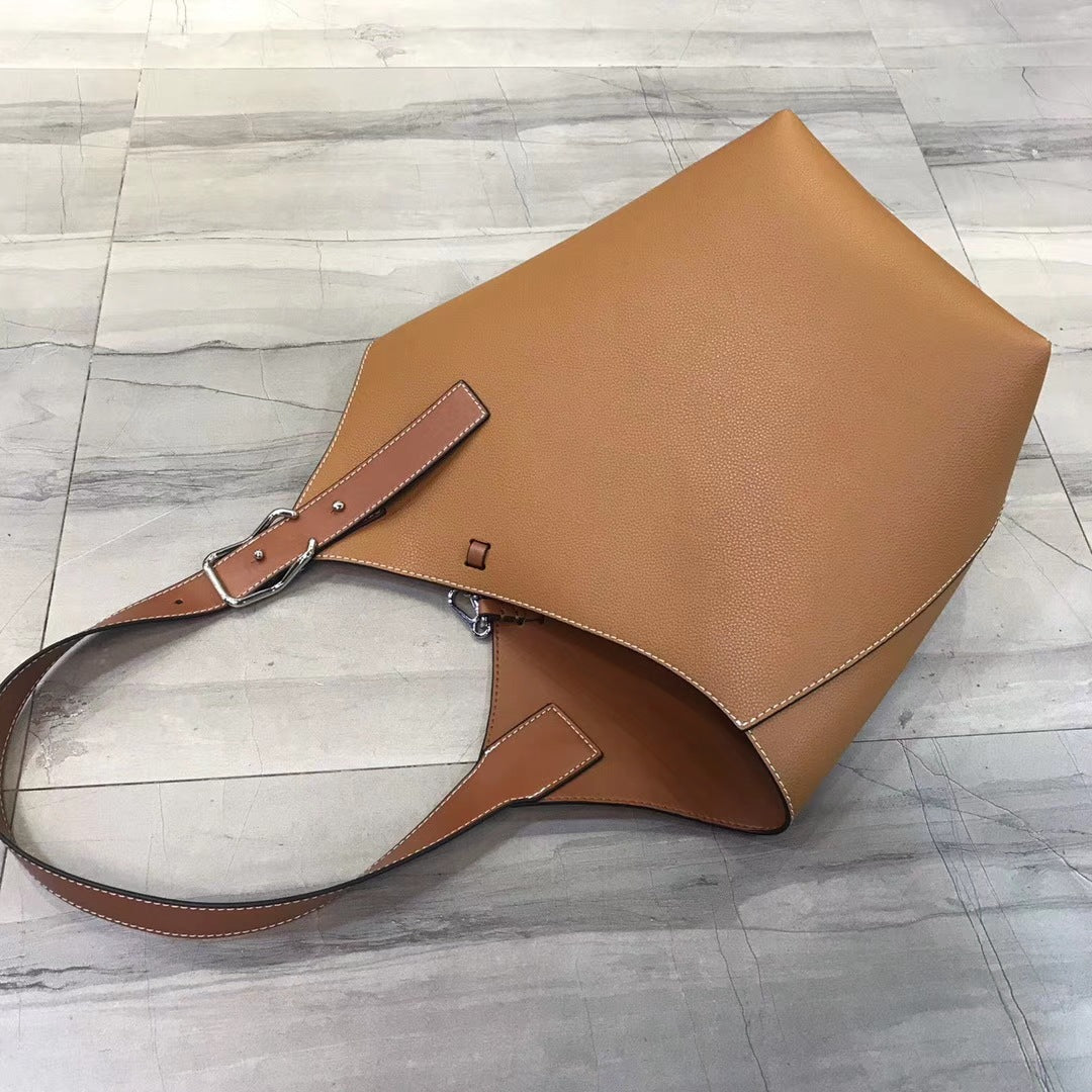 Bucket bag all-match soft leather female bag - Dazpy