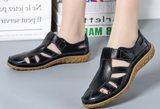 Handmade Vintage Leather Sandals Comfortable Soft Sole Mom Shoes - Dazpy