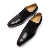 Men's Carved English Brogue  Business Casual   Formal Wedding Shoes - Dazpy