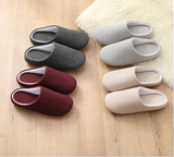 Men's Cotton Black autumn season Home Furnishing East indoor household warm slippers Muji soft bottom good anti-skid slippers - Dazpy