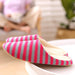 Autumn And Winter Soft Bottom Wooden Floor Striped Indoor Home Slippers Mute Deerskin Flannel Bottom Home - Dazpy