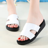 Korean Student Flat-bottomed Fairy Style Platform Slippers - Dazpy