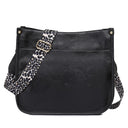 PU Leather Casual Shoulder Messenger Bag Leopard Print Shoulder Strap Tote Bag Large Capacity Minimalist Design