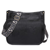 PU Leather Casual Shoulder Messenger Bag Leopard Print Shoulder Strap Tote Bag Large Capacity Minimalist Design - Dazpy