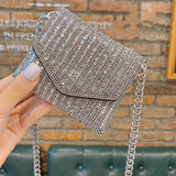 Rhinestone One-shoulder Messenger Women's Bag Trendy Fashion Net Red All-match - Dazpy