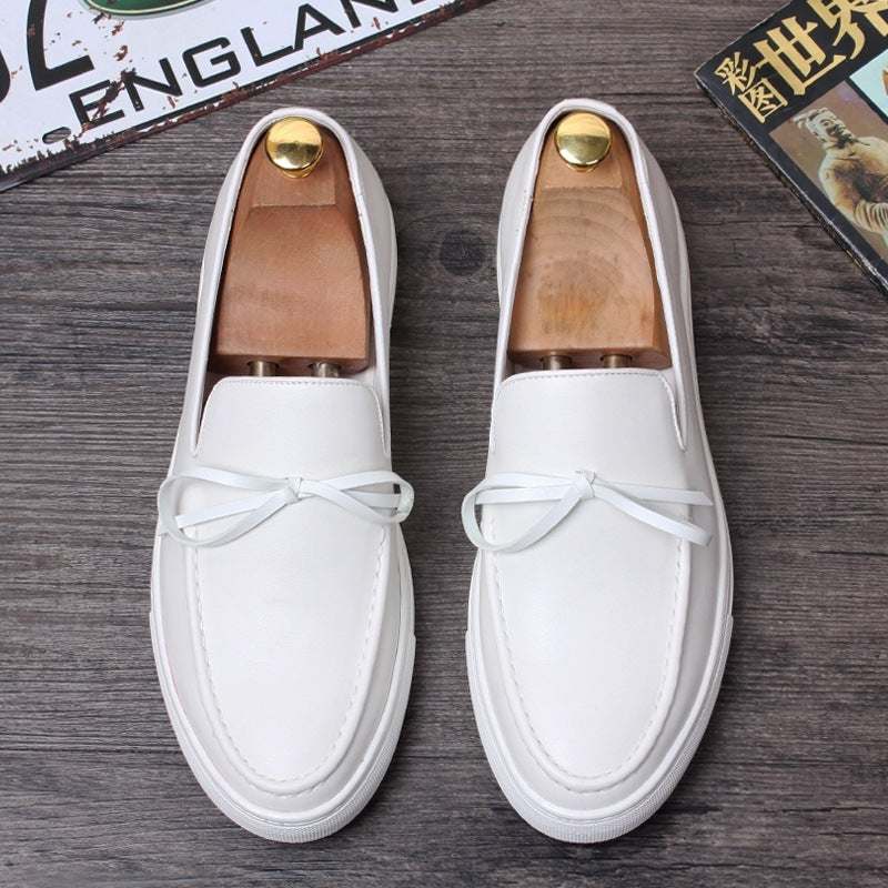 Korean Version Of Low-top Leather Loafers Casual Lazy Shoes With One Pedal - Dazpy