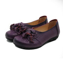 Flat-heeled Cowhide Flower Women's Singles Soft-soled Mother Shoes