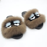 Fox hair slippers - Dazpy