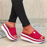 Thick-soled Red Fashion Slippers - Dazpy