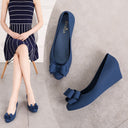 Fashionable Women's Bowknot Wedge Heel Jelly Shoes