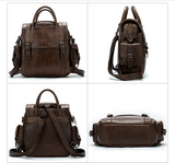 Multifunctional Retro Leather Backpack Women - Dazpy