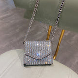 Rhinestone One-shoulder Messenger Women's Bag Trendy Fashion Net Red All-match - Dazpy