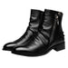 Rivet Men's Shoes Warm Pointed Toe Leather Men's High-top Boots - Dazpy