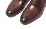 Italian Carved Leather Shoes Handmade Goodyear Leather Shoes - Dazpy