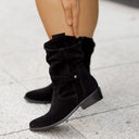 Large Size Short Boots European And American Style Round Toe Metal