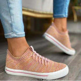 Casual Single Shoes Women European And American Flat Mesh Sports Flying Knitting - Dazpy