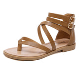 Fashion Zip Roman Flip-Flat Sandals - Dazpy