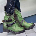 Studded side zipper Martin boots