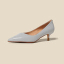Sheepskin Pumps Elegant Mid Heel Irregular V High Heels