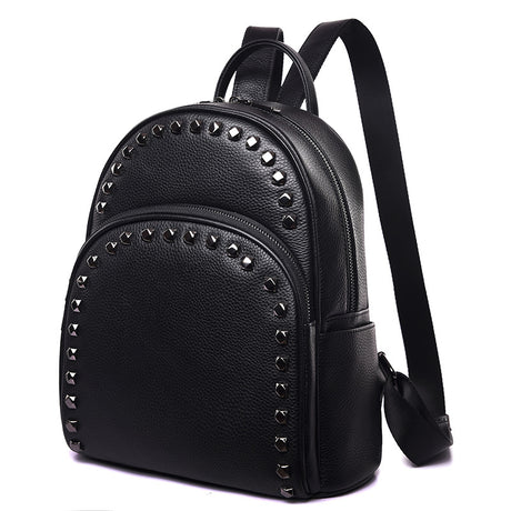 Women's Fashion Leather Casual All-match Backpack - Dazpy