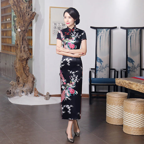 Chinese style spring and summer improved cheongsam dress long - Dazpy