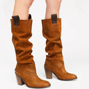 High-heeled Mid-tube Women's Leather Boots