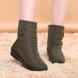 Women's flat-bottomed plus size warm snow boots - Dazpy