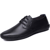 Men's Business Casual Leather Shoes With Breathable Laces - Dazpy