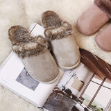 Couple Wool Slippers Men And Women Nonslip Rubber Soled Cotton Shoes - Dazpy