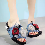 Denim women's sandals and slippers - Dazpy