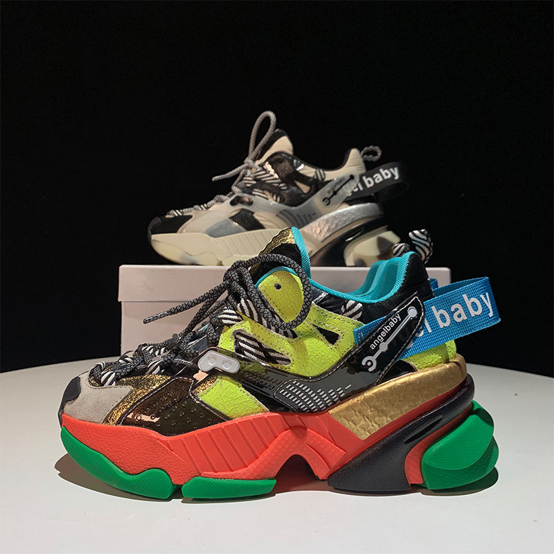 Color block platform sneakers - Dazpy