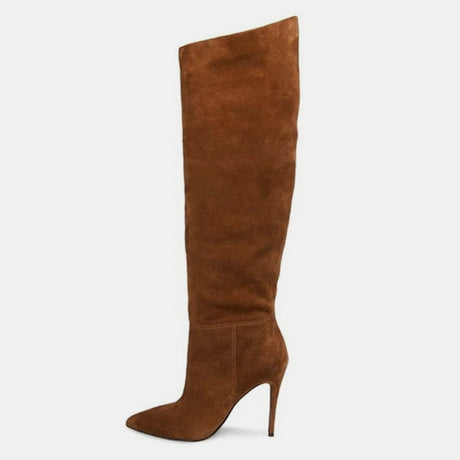 Stiletto Heels Pleated High Over The Knee Boots - Dazpy