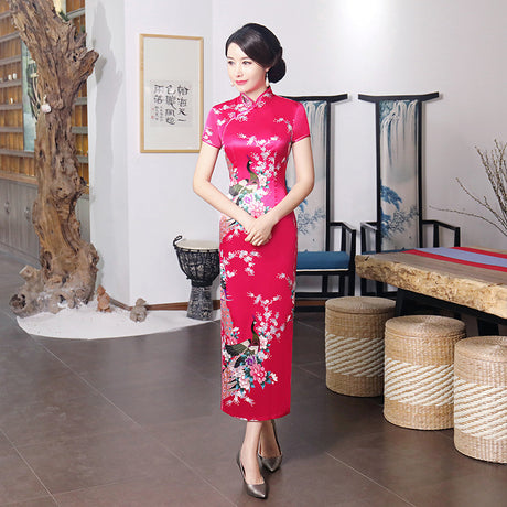 Chinese style spring and summer improved cheongsam dress long - Dazpy