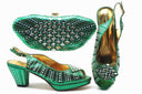 Party Dinner Rhinestone Bag Short Heel Fish Mouth Shoes