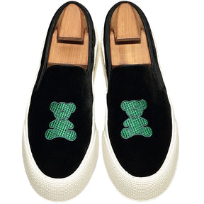 Men's Fashion Bear Pattern Embroidered Sneakers