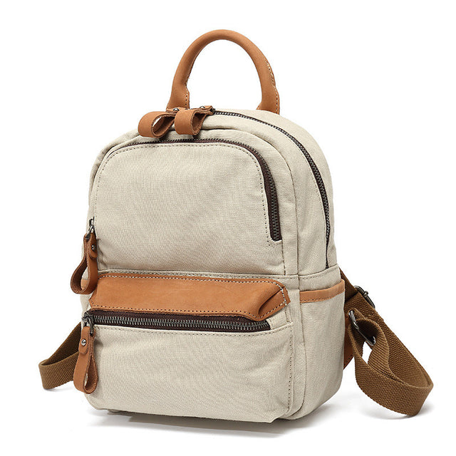 Women's Solid Color Waterproof Casual Canvas Backpack - Dazpy