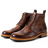 Casual Men's Leather Round Toe Martin Boots - Dazpy