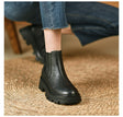 Retro Short Tube Soft Leather Booties Women Chimney - Dazpy