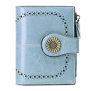 Wallet Women's Short Oil Wax Leather Zipper Card Holder
