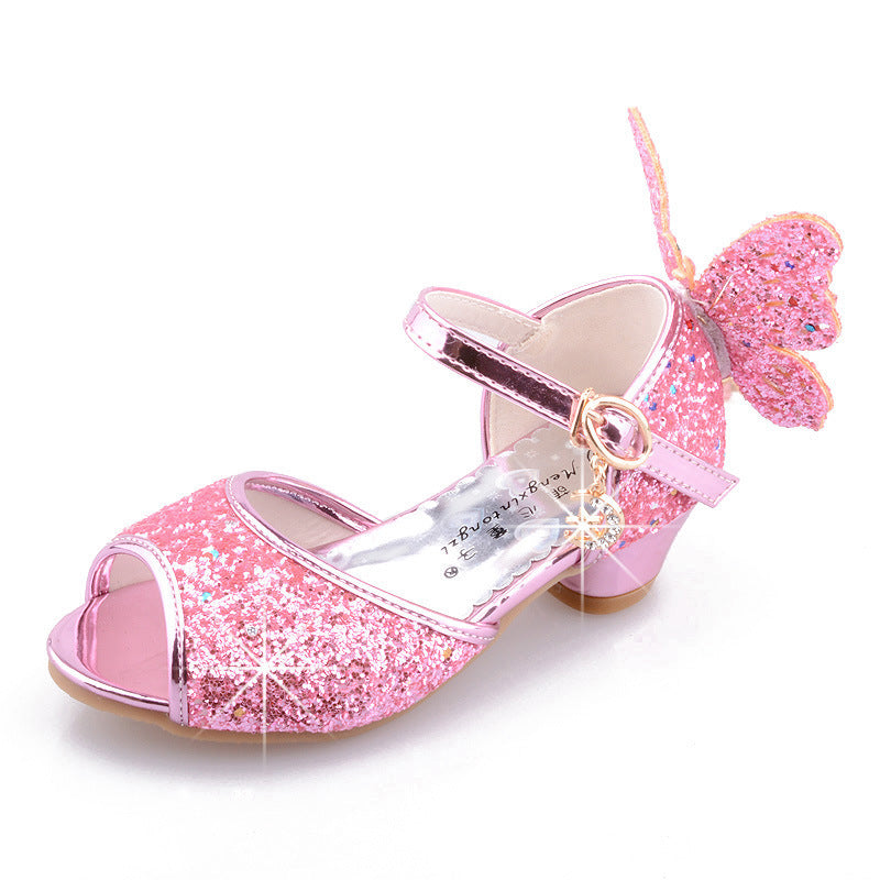 Girls Bowknot Soft Sole Low Heel Dance Shoes - Dazpy