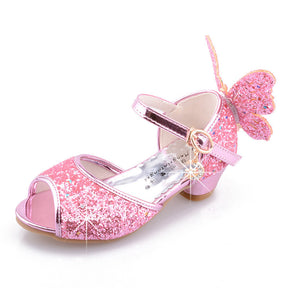 Girls Bowknot Soft Sole Low Heel Dance Shoes