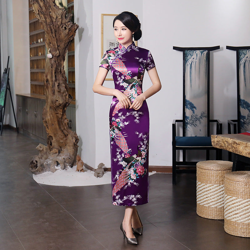 Chinese style spring and summer improved cheongsam dress long - Dazpy