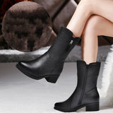 Thick Heel And Velvet Warm Cotton Boots Riding Boots - Dazpy