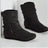 Women's Cotton And Velvet Ankle Boots Padded Shoes Flat Buckle