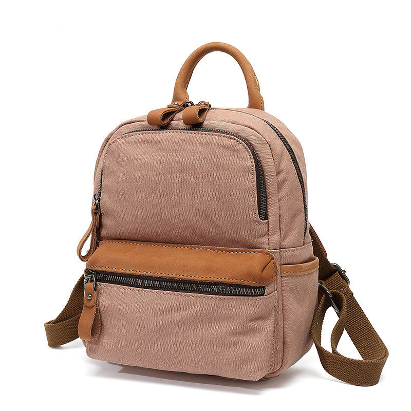 Women's Solid Color Waterproof Casual Canvas Backpack - Dazpy