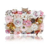 Sequined Flower Diamond Banquet Bag - Dazpy