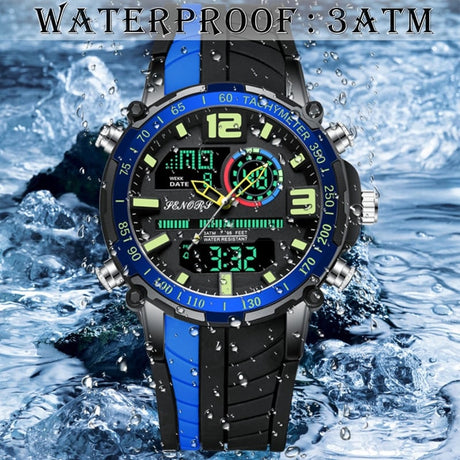 Men's Striped Silicone Strap Sports Watch - Dazpy