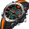 Men's Striped Silicone Strap Sports Watch - Dazpy